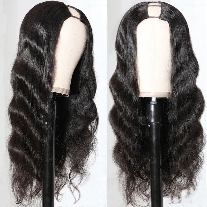 Sunber Chic U Part Hair Wigs‎ Body Wave 150% Density Glueless Human Hair Wigs Natural Color For Women