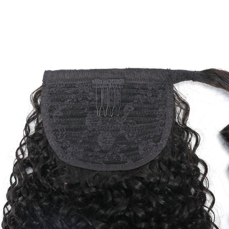 Sunber Jerry Curly Clip in Ponytail Hair Extensions Human Hair