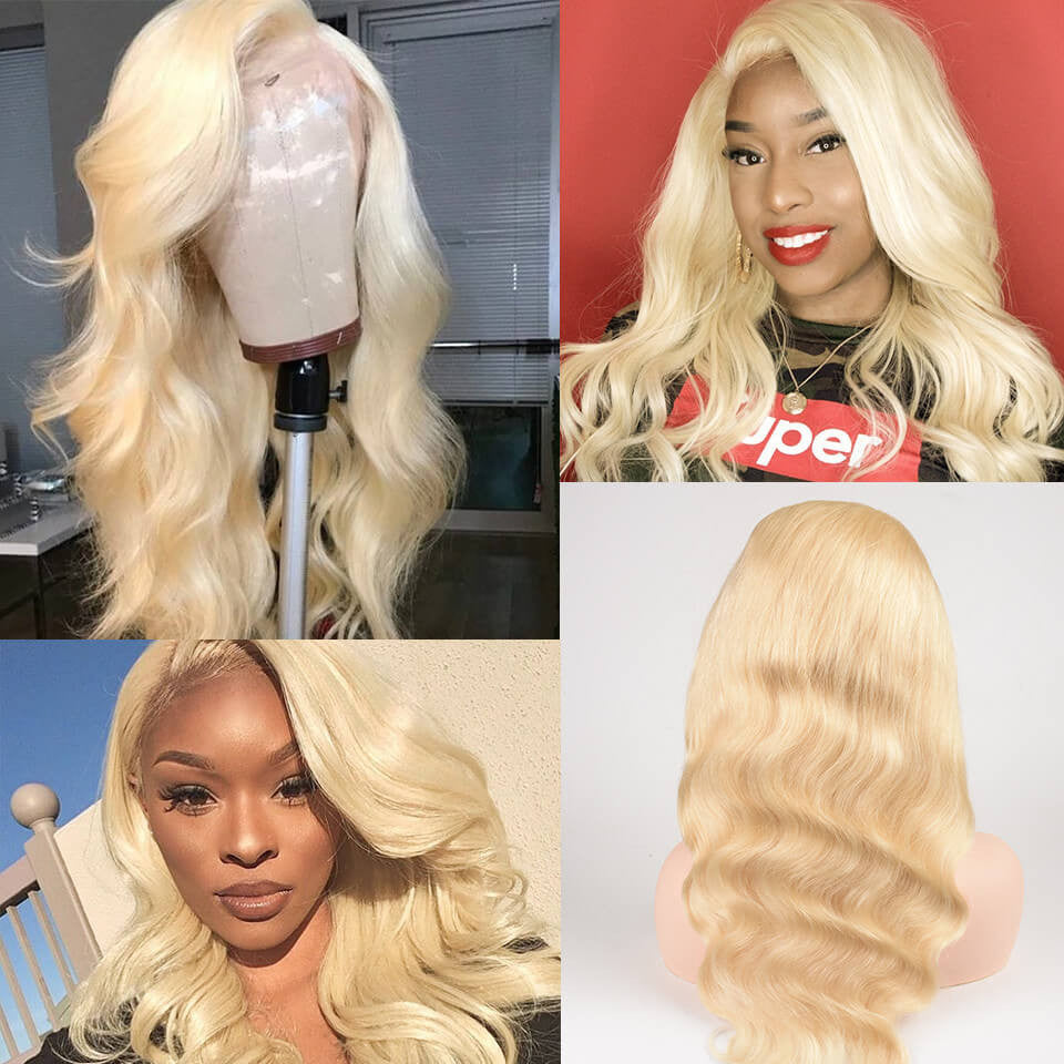 Sunber Hair Pre Plucked Body Wave 613 Blonde 100% Human Hair Wig