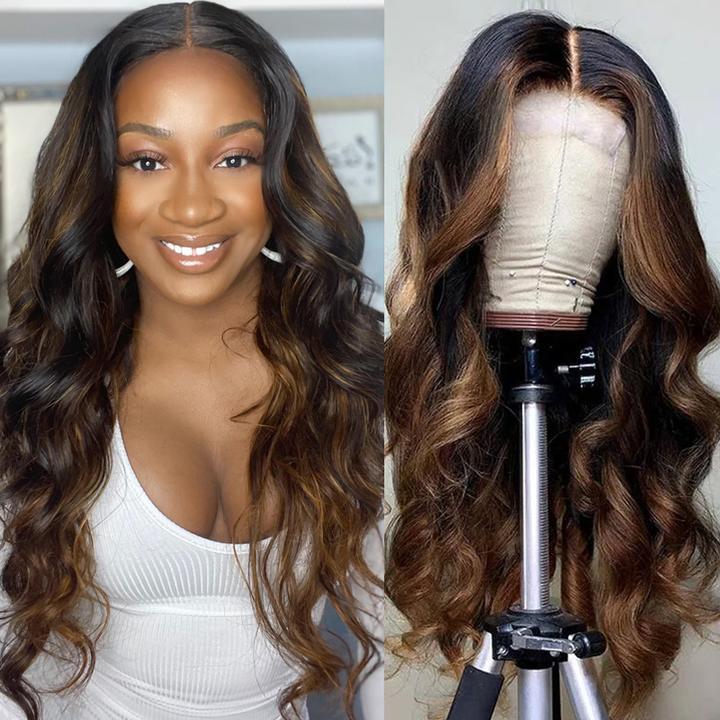 Sunber Balayage Highlight 13x4 Lace Front Wigs Free Part 