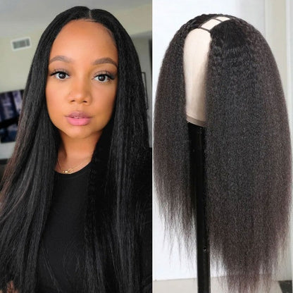 Sunber Full And Thick 20INCH Kinky Straight U Part Wig &amp;20INCH Ginger Body Wave Lace Part Wig Flash Sale