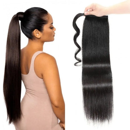 【20”=$36】Flash Sale Sunber Silky Straight Ponytail Clip In Hair Extensions Human Hair