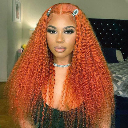 $100 OFF Sunber Orange Color Lace Part Wig For Black Women 150% Density