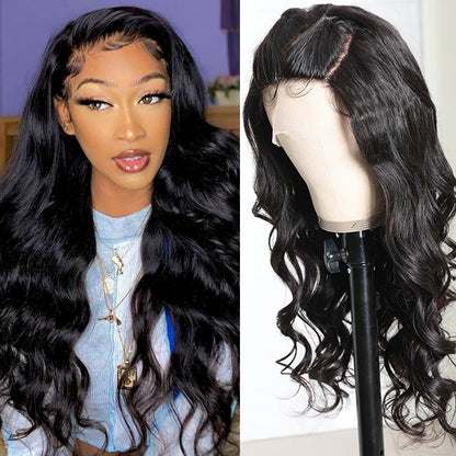 Sunber Body Wave Human Hair Wigs Three Part Lace Wig 150% Density Hand tied Lace Part with Realistic Baby Hair