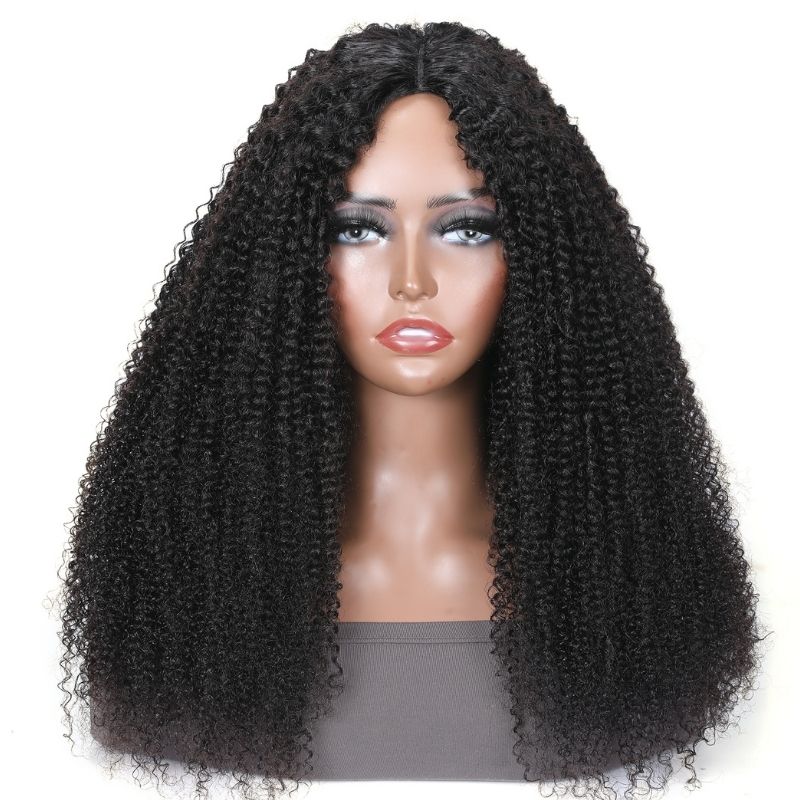 Sunber Kinky Curly No Lace No Glue V Part Wig Affordable Wigs For Women