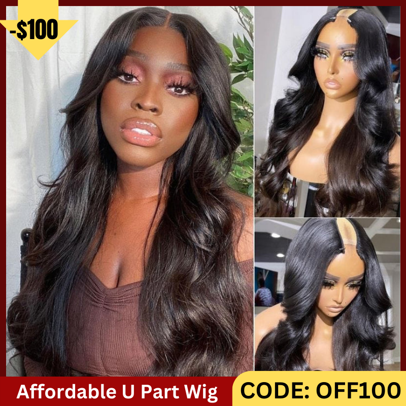 Sunber $100 Off Body Wave U Part Wig Human Hair Natural Color