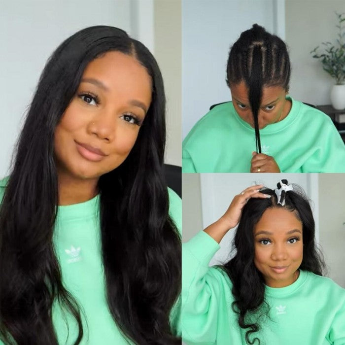 Sunber Body Wave Small Head Friendly V Part Wigs No Leave Out Glueless Upgrade U Part Wigs