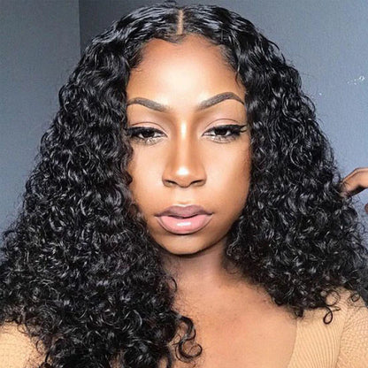 Flash Sale Sunber Hair Friendly Jerry Curly  Bob V Part Wigs Deep Parting Real Scalp Human Hair Wigs