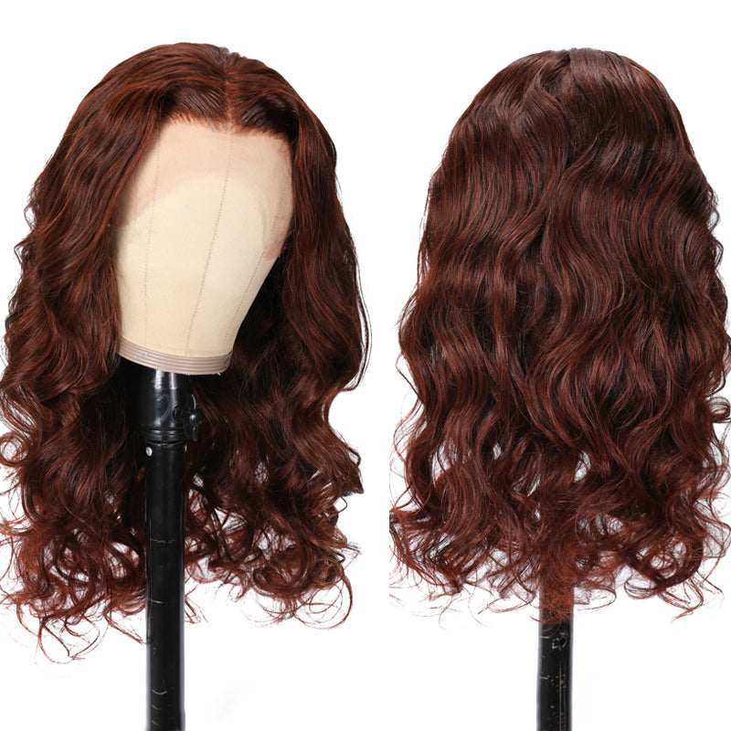 Extra 70% OFF | Sunber Reddish Brown Body Wave 6*4.75 Pre Cut Lace/ 13x4 Lace Frontal Wigs Pre-Plucked