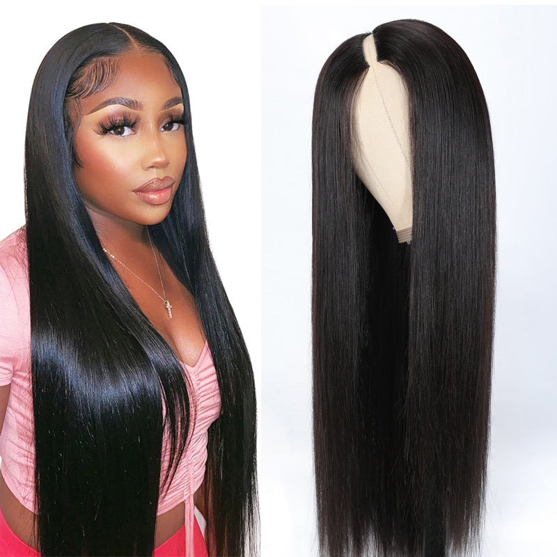 Sunber No Glue Straight V Part Wigs Beginner Friendly No Leave Out New Lace Human Hair Wig Huge Sale