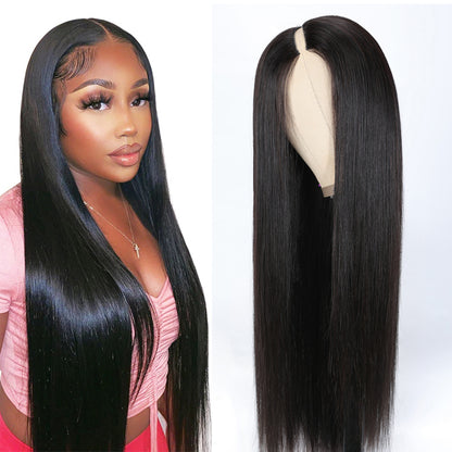 Sunber No Glue Straight V Part Wigs Beginner Friendly No Leave Out New Lace Human Hair Wig Huge Sale