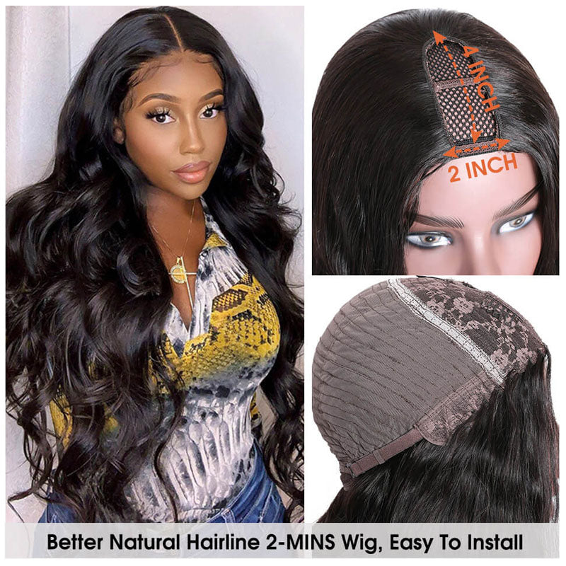 Sunber $100 Off Body Wave U Part Wig Human Hair Natural Color