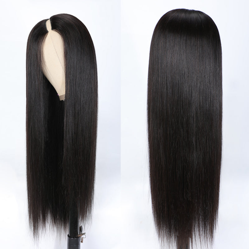 Sunber No Glue Straight V Part Wigs Beginner Friendly No Leave Out New Lace Human Hair Wig Huge Sale