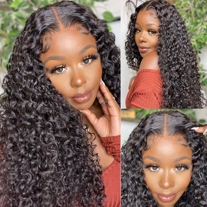 Sunber Deep Wave Skin Melt 13*6 Lace Front Wigs Jerry Curly  180% density For Women Flash Sale