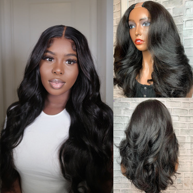 Sunber Body Wave U Part Wig Human Hair Natural Color For Women Flash Sale