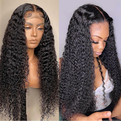 Flash Sale Sunber Full Curly Lace Closure Wigs Pre-Plucked Hairline Human Hair Wigs 180% Density