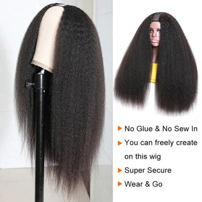 Sunber $100 Off Full And Thick Kinky Straight U Part Wig Glueless Human Hair Wigs