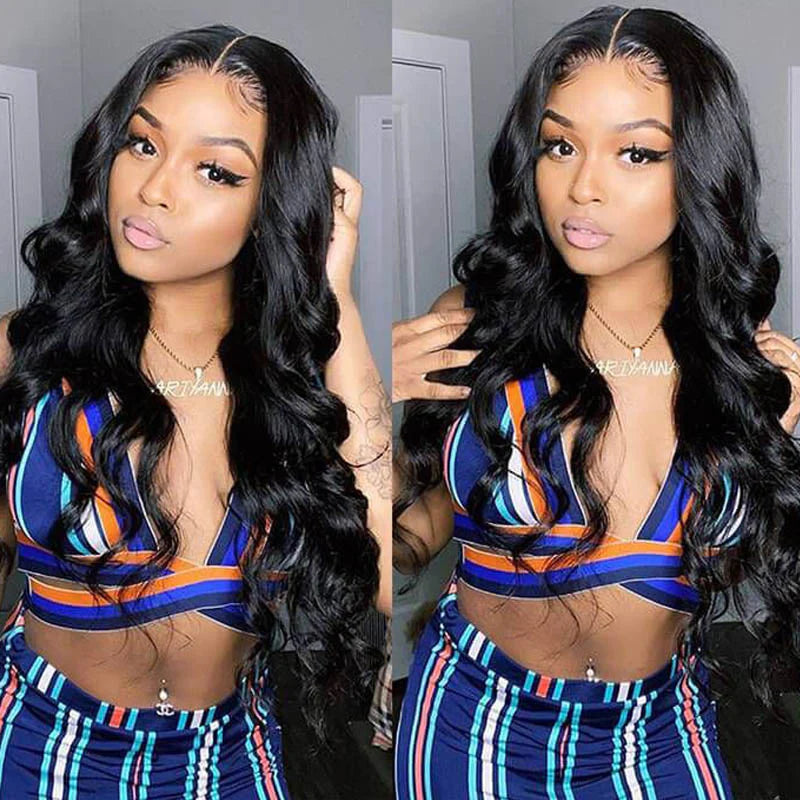 Sunber Affordable 6x4.75 Pre Cut Lace Wigs Body Wave Human Hair Wigs Lace Closure Pre-plucked Hairline Flash Sale