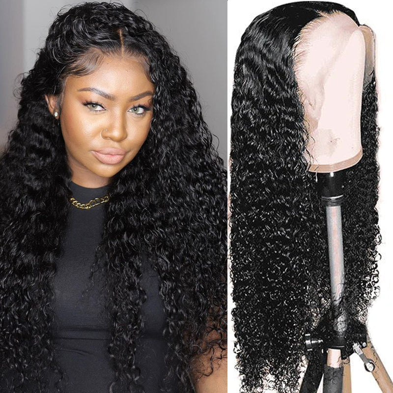 [24inch=$99]Sunber Jerry Curly 4X4 Lace Closure Human Hair Wigs New Customer Exclusive Flash Sale