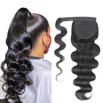 Flash Sale Sunber High Ponytail With Clip In Wrap-around Body Wave Ponytail Extension Human Hair