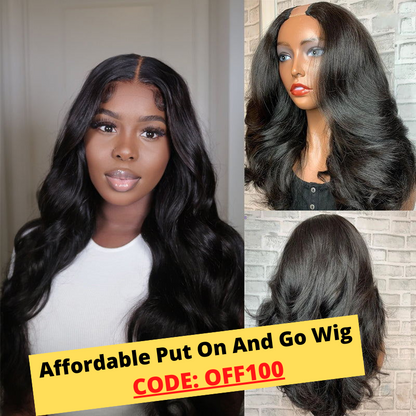 Sunber $100 Off Body Wave U Part Wig Human Hair Natural Color