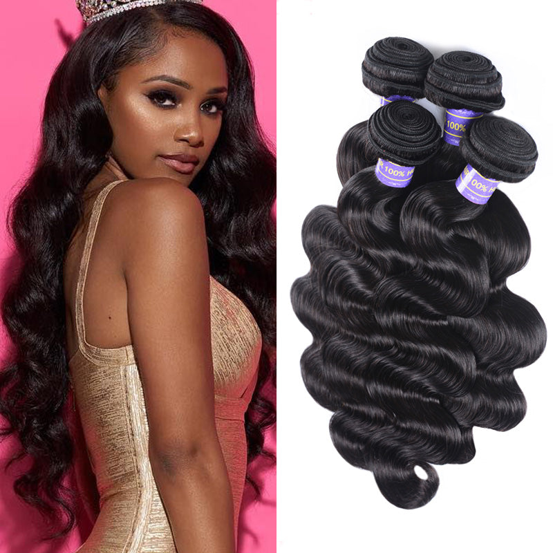 Sunber Affordable Peruvian Remy Human Hair Body Wave Hair 4 Bundles Hair Weaves