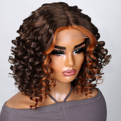 Sunber 14inch Curly Bob Lace Wig