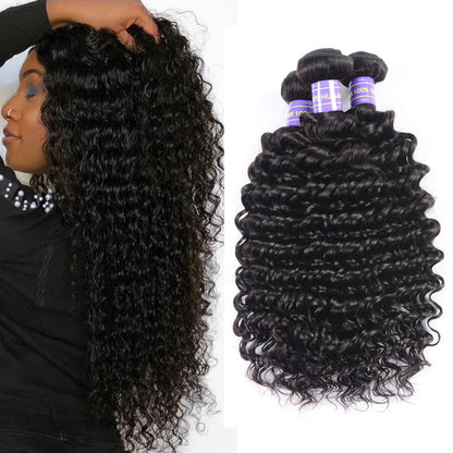 Sunber  Deep Wave Brazilian Human Hair 3Pcs Bundles Deal Very Soft and Bouncy