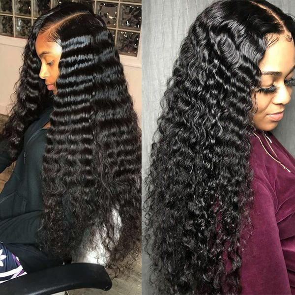 Sunber Hair New Remy Hair Peruvian Deep Wave 3 Bundles 100% Human Hair Weave