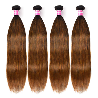 Sunber Ombre Dark Roots Balayage Color Silk Straight Human Hair Weaves 3 Bundles Deal