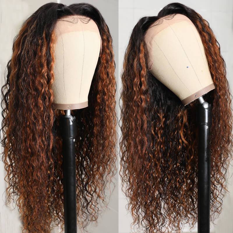 Flash Sale|Sunber Highlight Balayage Water Wave 13x4 Lace Front Wigs（One chance per person）