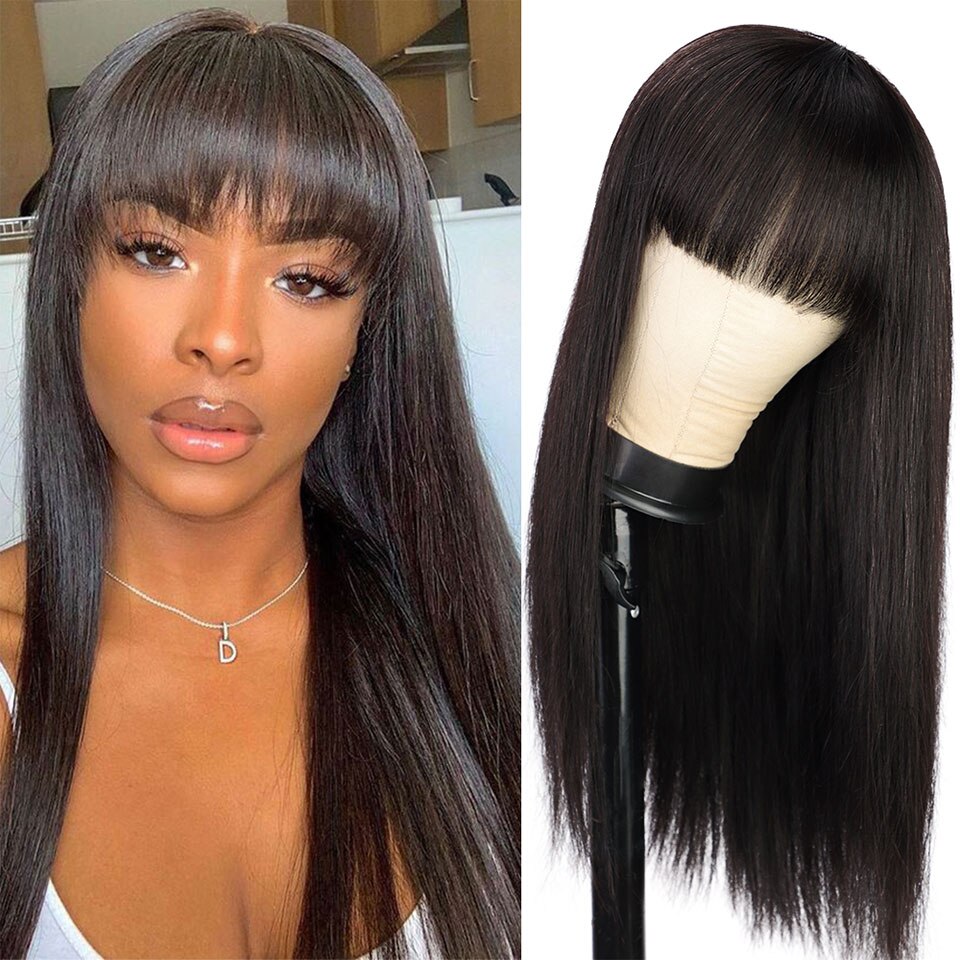 70% Off Sunber 13 By 4 Transparent Lace Front Human Hair Wigs With Bangs Flash Sale