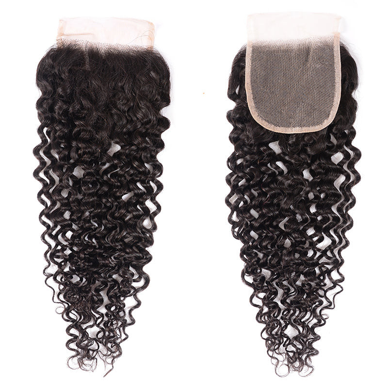 Sunber 1 piece 4*4 Transparent Free Part Lace Closure Curly Hair