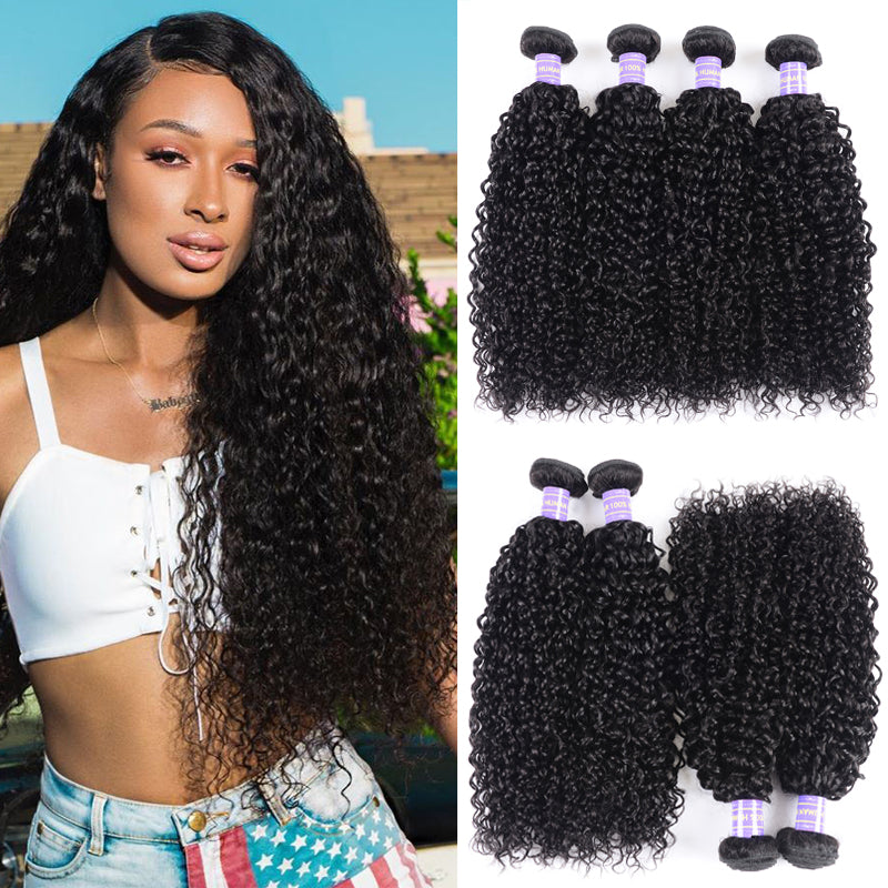 Sunber Hair 4 Bundles Malaysian Curly Hair Weaves New Remy Human Hair Bundles