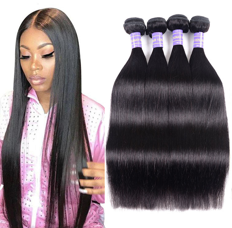 Sunber Hair Affordable Remy Human Hair Weaves Brazilian Straight Hair 4 Bundles Deal