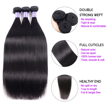 Sunber Hair Affordable Remy Human Hair Weaves Brazilian Straight Hair 4 Bundles Deal