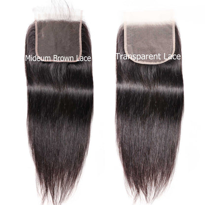 Sunber 1 Pc Straight 14-20 inch 100% Human Hair 5X5 HD Closure