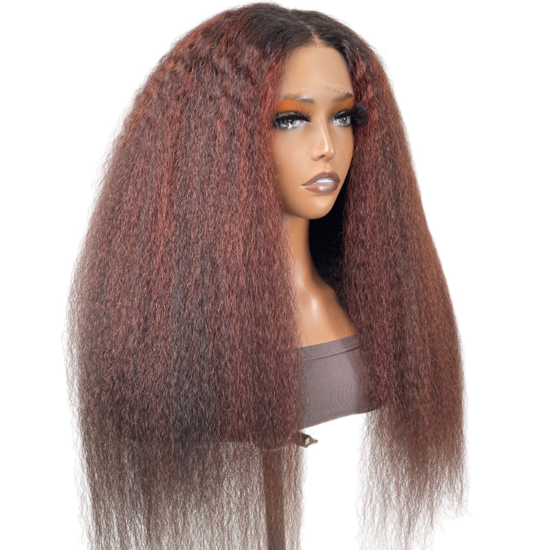 Sunber Reddish Brown Highlight Lace Wig