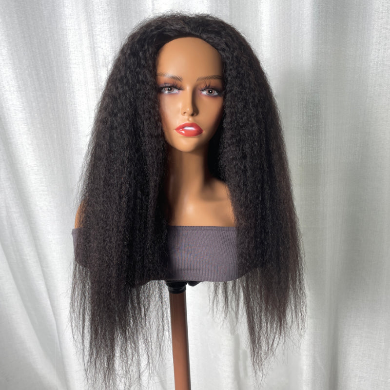 Sunber Kinky Straight No Glue No Leave Out Half Wigs With Easy Install Human Hair Wigs