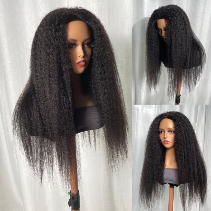 Sunber Kinky Straight No Glue No Leave Out Half Wigs With Easy Install Human Hair Wigs