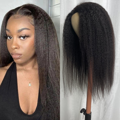 Sunber Kinky Straight No Glue No Leave Out Half Wigs With Easy Install Human Hair Wigs