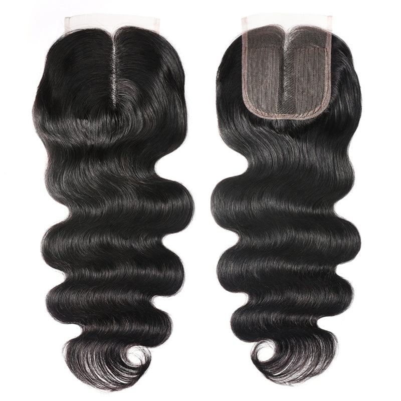 Sunber 1Pc 4 By 1 Size T Shape Middle Part Swiss Lace Closure 100% Human Hair Lace Closure