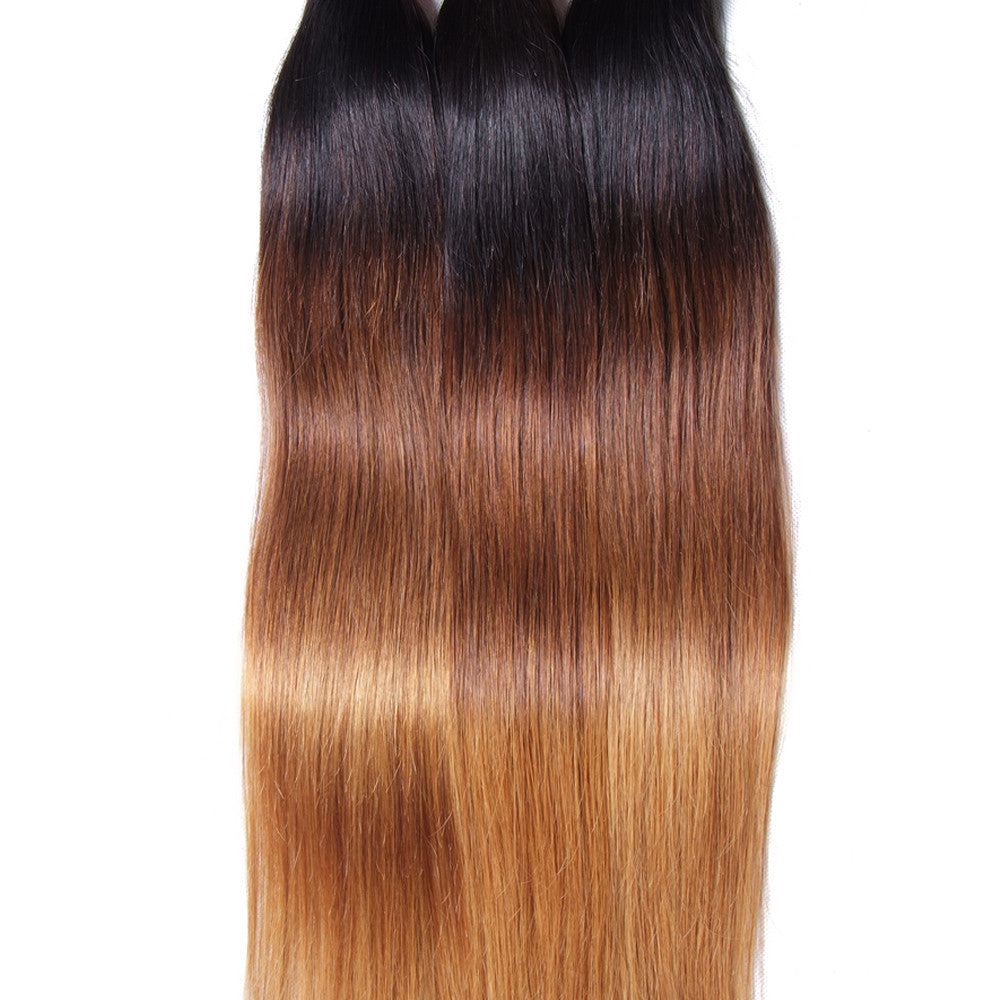 Malaysian Virgin Straight Hair Ombre Color Human Hair Extensions, 3 Bundles/4 Bundles - Sunberhair