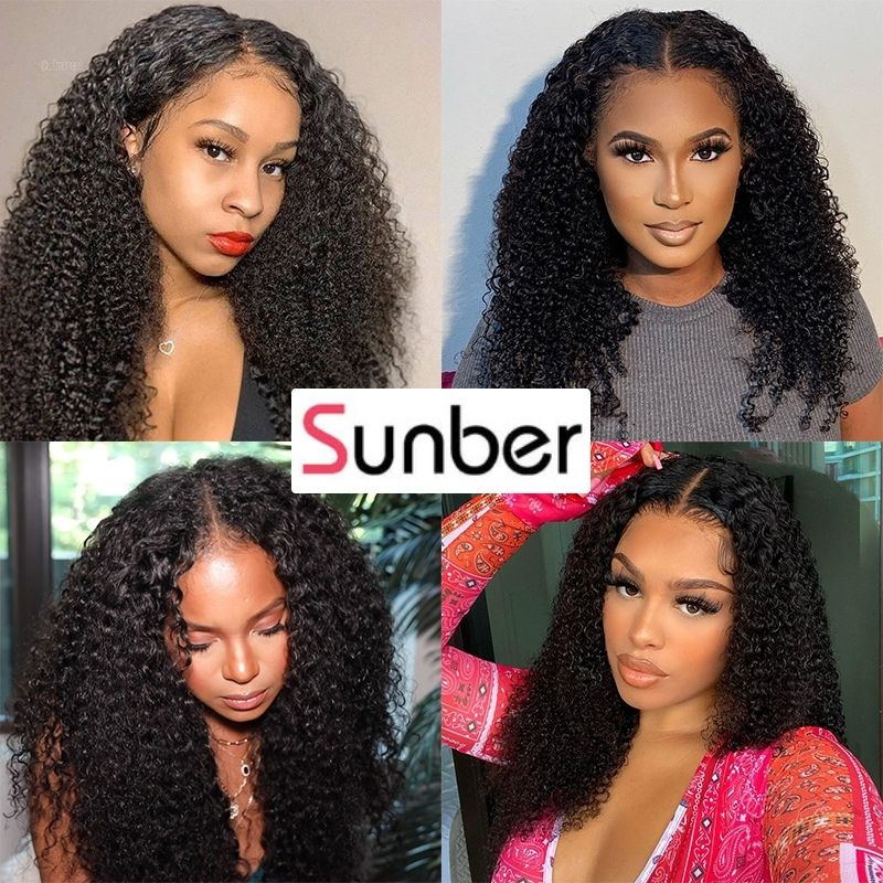 Sunber Kinky Curly No Lace No Glue V Part Wig Affordable Wigs For Women