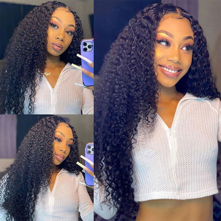 $100 OFF | Sunber Upgrade New V Part No Leave Out Glueless Jerry Curly Wig With Affordability price