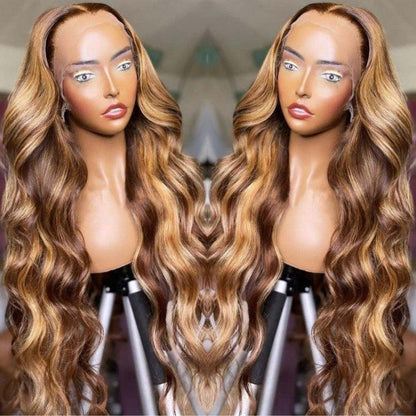 Sunber $100 Off Body Wave Honey Blonde Highlights Lace Frontal Wigs Supernatural and Realistic