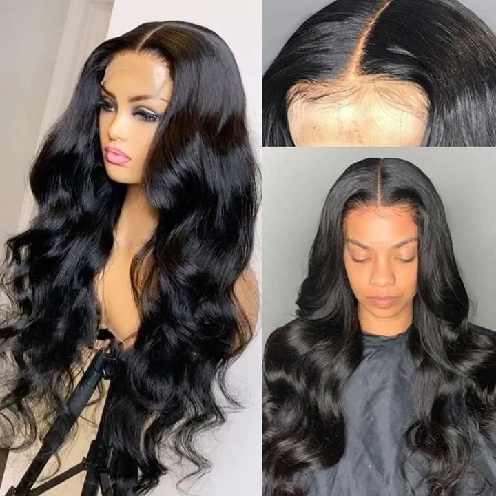 Sunber Affordable 6x4.75 Pre Cut Lace Wigs Body Wave Human Hair Wigs Lace Closure Pre-plucked Hairline Flash Sale