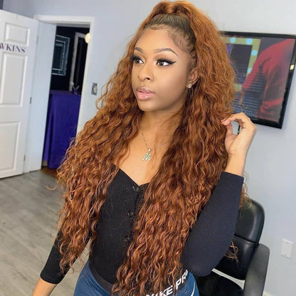 Sunber Ombre T1b30 Hair 13*4 Lace Front Curly Human Hair Wigs Lace Front Wig With Baby Hair 150% Density 100% Human Hair Pre Plucked With Baby Hair