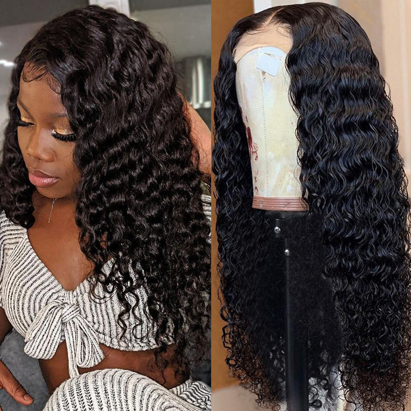 Sunber Natural Deep Wave 13x4 Lace Front Wigs 100% Virgin Human Hair Wigs 150% Density