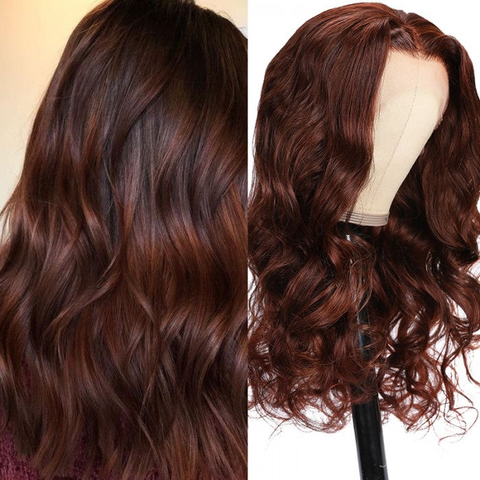 Extra 70% OFF | Sunber Reddish Brown Body Wave 6*4.75 Pre Cut Lace/ 13x4 Lace Frontal Wigs Pre-Plucked